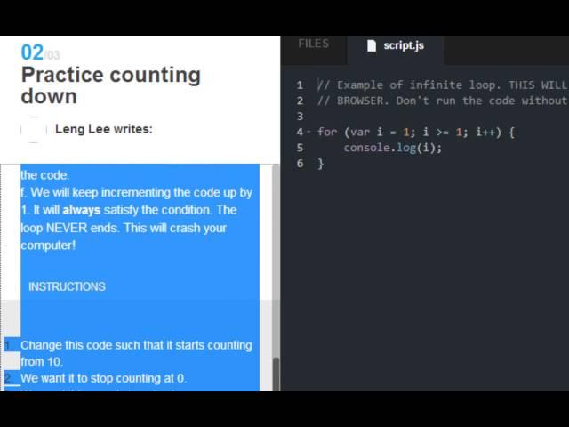 Codecademy: Javascript Lessons- 15- Practicing Loops