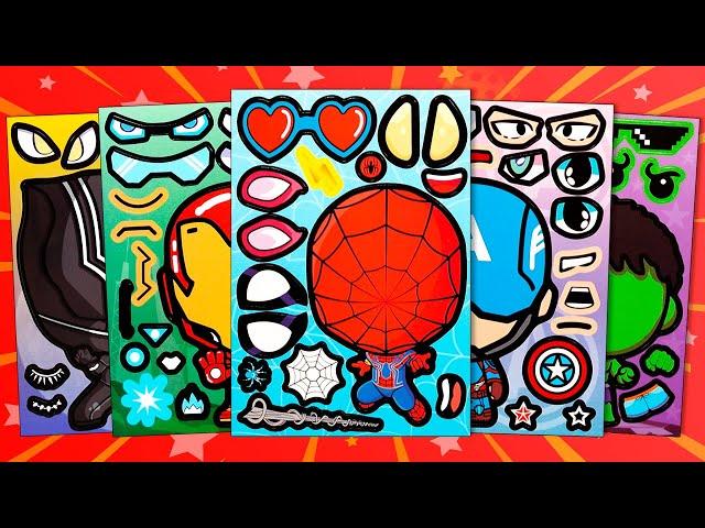 MARVEL SUPERHEROES STICKER BOOK MAKEOVER | SPIDER-MAN, THOR, IRON MAN, HULK - FUN STICKER ACTIVITY