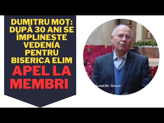 După 30 ani se împlinește vedenia pentru Biserica Elim. Apel la foști membri