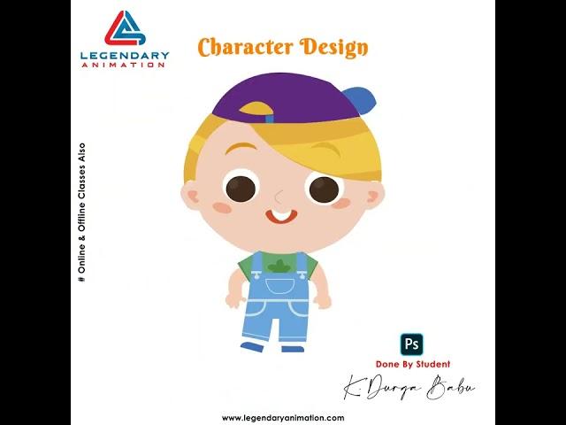 Photoshop || Character Design || Showreel Done By Student K.Durga Babu || Legendary Animation KKD.