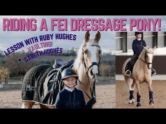 RIDING A FEI DRESSAGE PONY * LESSON WITH INTERNATIONAL RIDER RUBY HUGHES * VAULTING + MORE! *