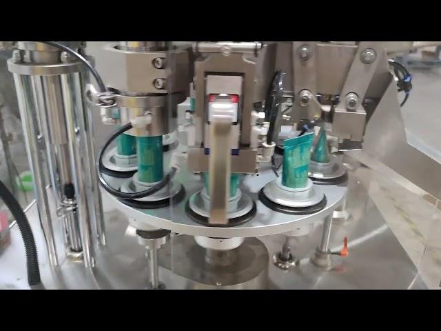 Automatic soft tube filling sealing machine test run video for Canadian customer