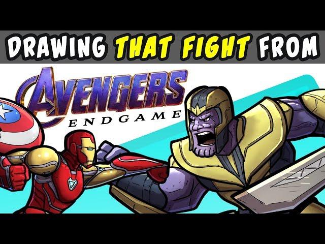 Drawing Avengers Endgame Iron Man and SPOILERS vs Thanos