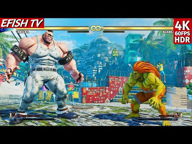 Abigail vs Blanka (Hardest AI) - Street Fighter V | 4K 60FPS HDR