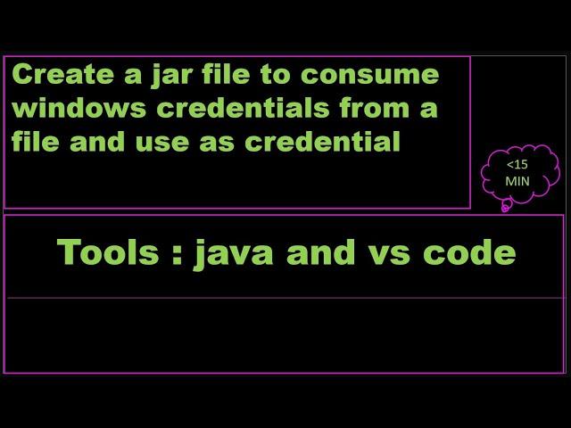 Create a jar file to consume windows credentials from a file