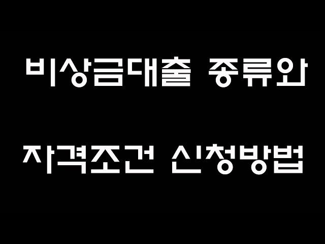 비상금대출종류/자격조건/신청방법