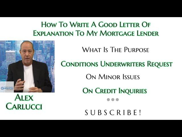 How To Write A Good Letter Of Explanation To My Lender