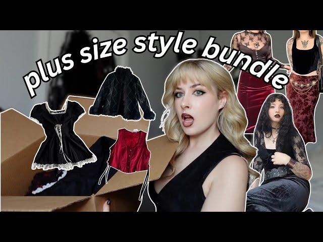 thrifting a PLUS SIZE vampy goth style bundle | styling strangers ep 2