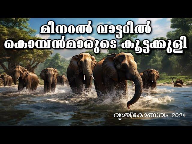 ELEPHANT BATH | POORNATHRAYEESA TEMPLE TRIPUNITHURA | KODIYETTAM | FIRST DAY | ULSAVAM KERALA