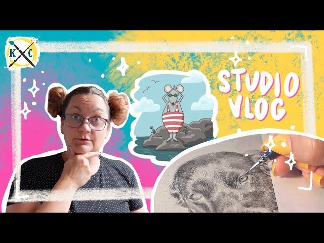 Artist Studio Vlog | Graphite portrait, Patreon printables and a reminiscent of summer