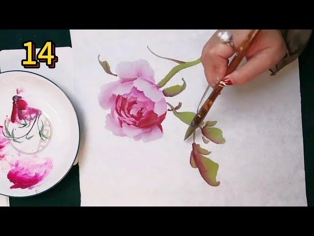 Lesson 14_Learning to Paint Peonies (With subtitles)