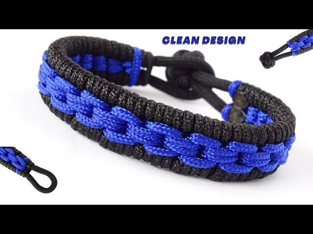 How to Make a Chain Links Paracord Survival Bracelet with Knot and Loop Closure #paracordbracelet