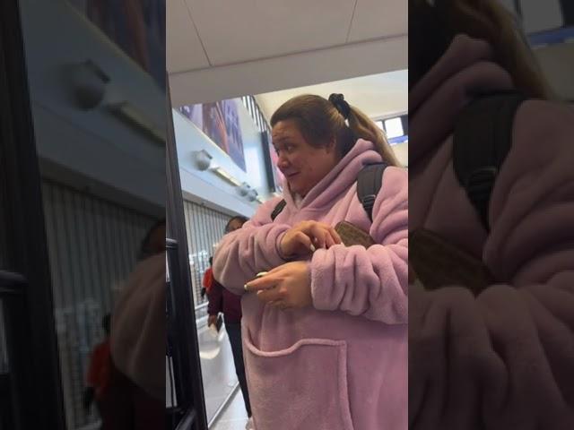 Funny woman flirts with TSA agent