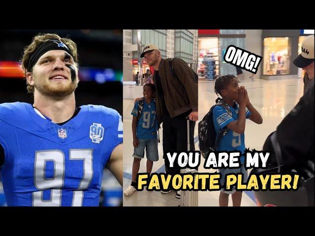 Aidan Hutchinson's Heartwarming Airport Encounter with a Young Detroit Lions Fan | Exclusive Video