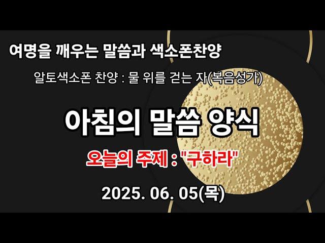 아침의 말씀 양식(25.6.5)