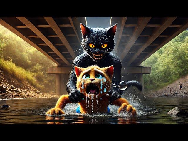 Cat Fight against Fear of Drowning #aicatstory #cat #catlover #cutecat