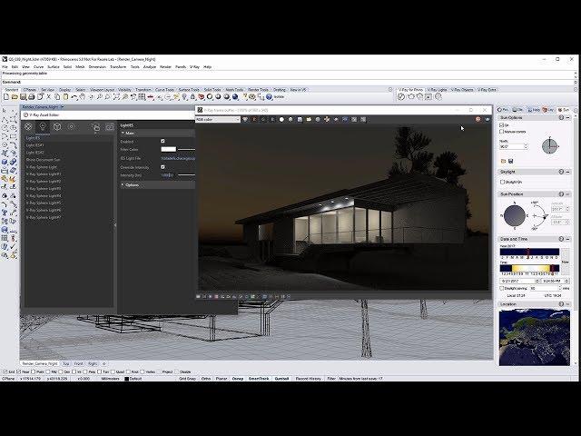 V-Ray for Rhino – Quick Start: Nighttime Exterior Lighting