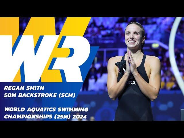  Another WOOORLD RECORD -  Regan Smith at the 50m Backstroke at Swimming Championships (25m) 2024