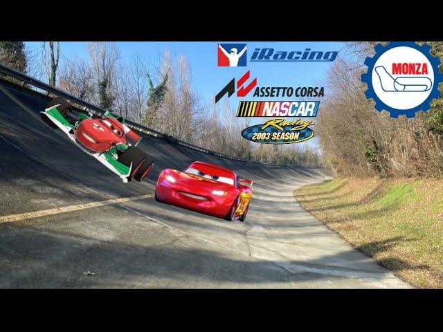 MCQUEEN AND FRANCESCO TIME TRIAL AT MONZA OVAL | NR2003 vs ASSETTO CORSA vs iRACING