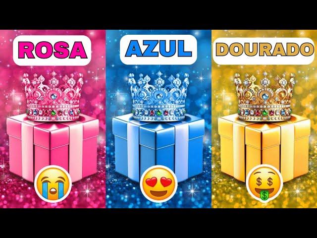 Escolha seu Presente...! Rosa, Azul ou Dourado ⭐️ Quão Sortudo(a) Você É? QuizTap