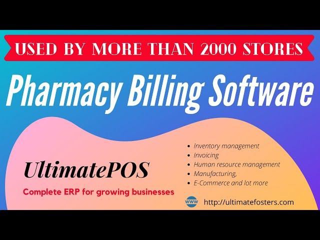 Point of sales, billing & stock management software for Pharmacy and medical shop | UltimatePOS