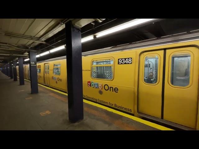 MTA NYC Subway: (IND Queens Blvd Line) ZoHo One Ad Wrapped R160 E train leaving 46th St