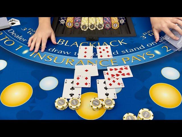 EPIC $900,000 BLACKJACK SESSION WITH LARGE $400,000 SPLIT/DOUBLE BET & CRAZY ACTION!