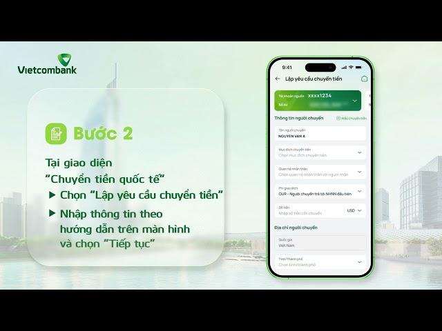 HƯỚNG DẪN CHUYỂN TIỀN QUỐC TẾ TRÊN VCB DIGIBANK