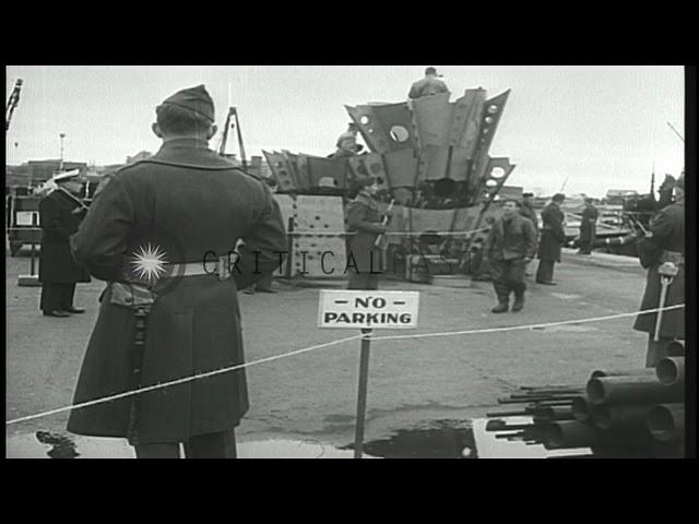 Crew members of German submarine U-234 after being taken as prisoners in Portsmou...HD Stock Footage