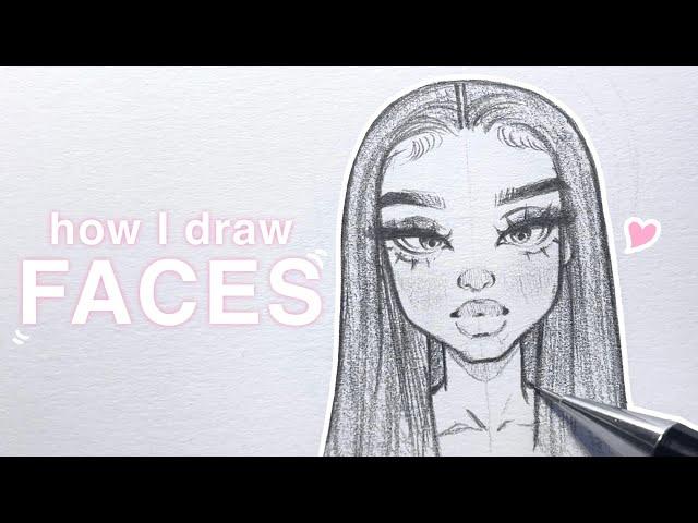 ౨ৎ how i draw faces | step by step draw with me tutorial 