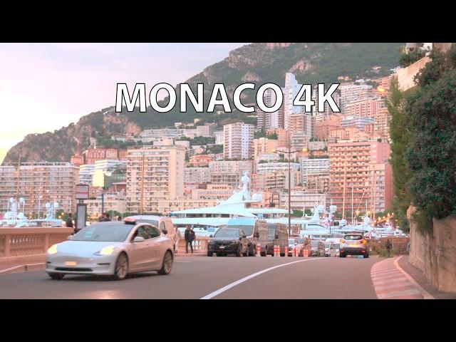 Monaco 4K - Sunset Drive - Driving Downtown