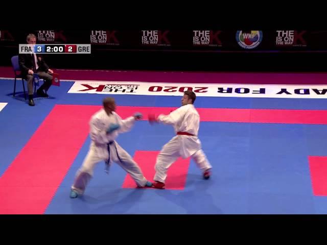 Kenji Grillon vs Georgios Tzanos. Final Kumite Male -84kg. 48th European Karate Championships