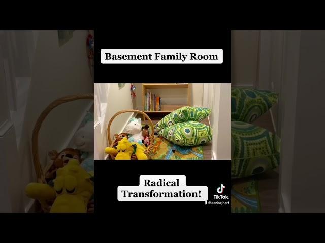 Radical Transformation - Basement Family Room & Laundry/Bathroom Combo