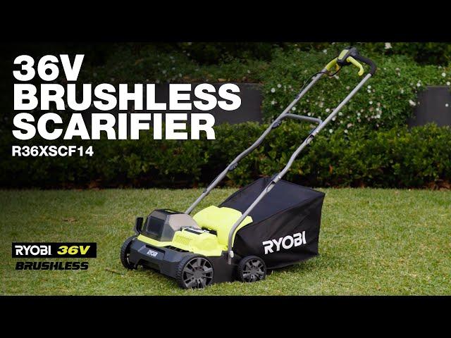 RYOBI 36V Brushless Scarifier (R36XSCF14) in action