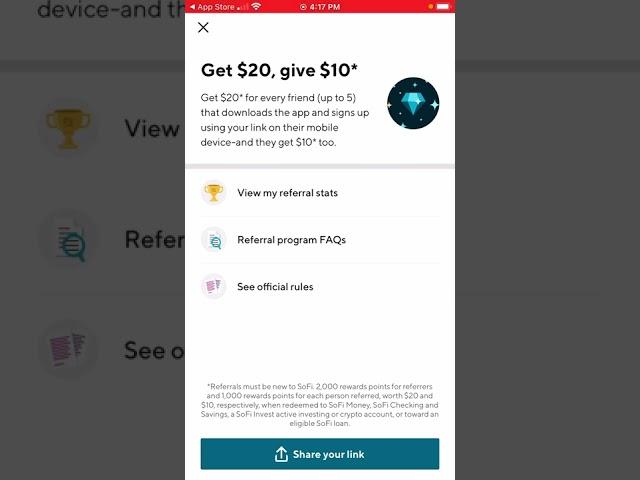 Get $20; Give $10 With SoFi.                 USA  Only