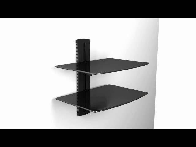 Aluminum/Tempered Glass Double Deck DVD Mount DVD212 - 502843BK