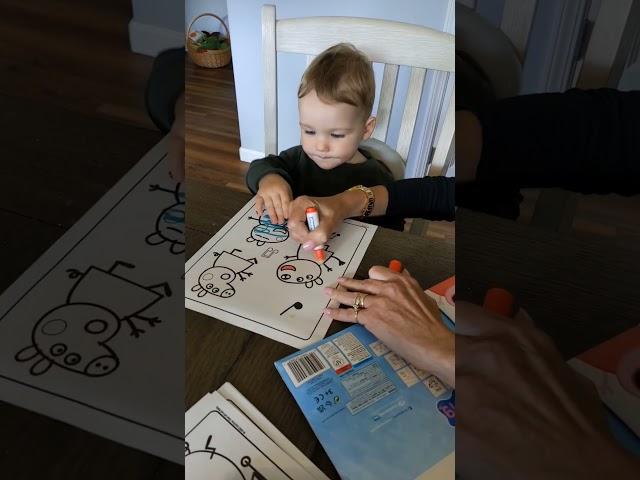 Coloring & of course we had to taste the markers  #baby #vlog #militaryfamily #cutebaby