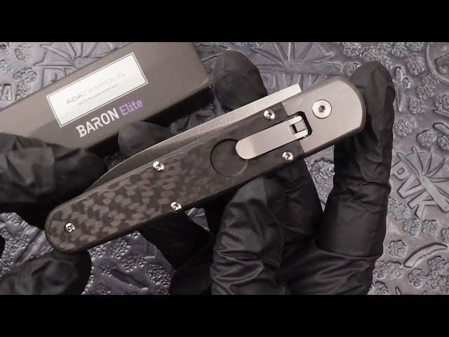 AGA Campolin Baron Elite LTD Satin Blade, Carbon Fiber Scales