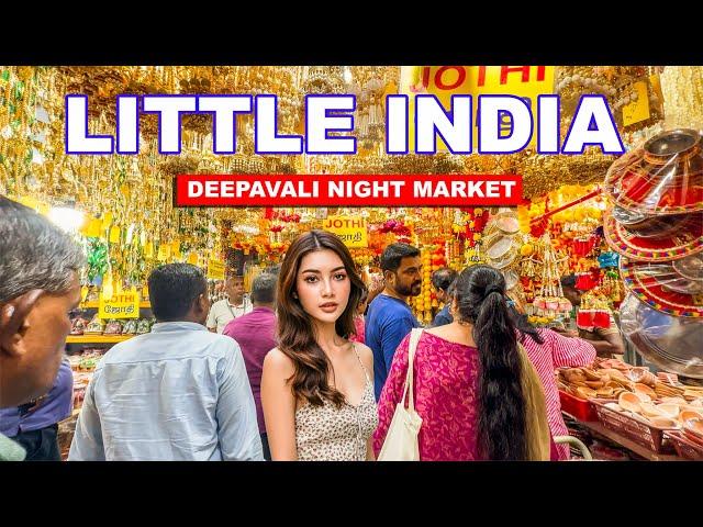 Singapore Deepavali Night Market Tour | Little India Singapore | Travel Video 8K 🪔