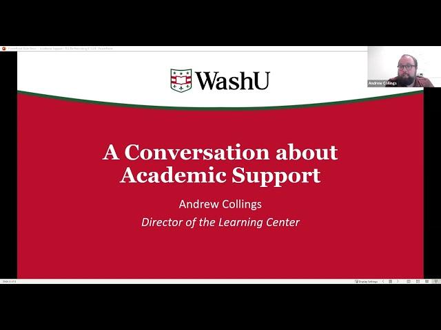 A Conversation about Academic Support- The Learning Center