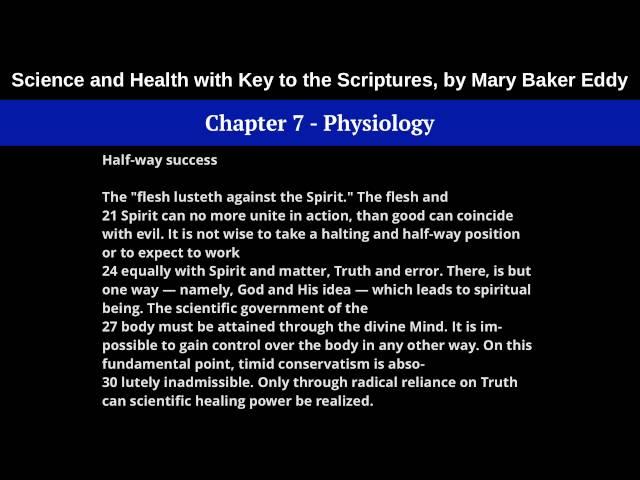 Chapter 7 - Physiology, from Science and Health with Key to the Scriptures, by Mary Baker Eddy