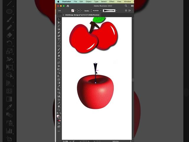 Apple Design Challenge Flat design and 3D design in adobe illustrator