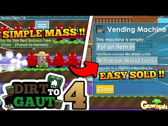 ALMOST PROFIT 5 DL FROM THIS SIMPLE MASS !! Dirt to GAUT #4 | Growtopia Indonesia