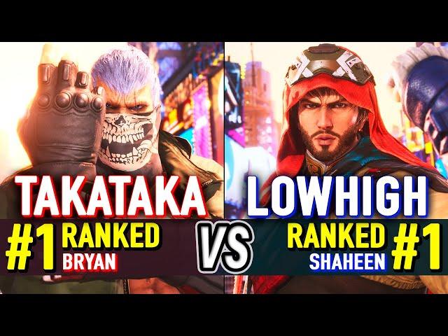 T8  TAKATAKA (#1 Ranked Bryan) vs LOWHIGH (#1 Ranked Shaheen)  Tekken 8 High Level Gameplay