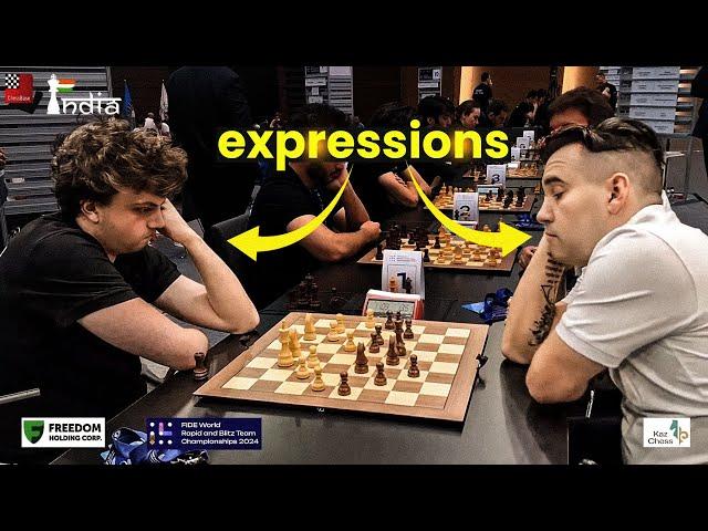 The banter between Niemann and Nepo after two moves | World Rapid Teams 2024