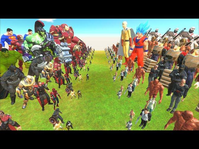 MARVEL HUMAN WAR - MARVEL TEAM vs HUMAN TEAM - Animal Revolt Battle Simulator