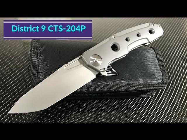 District 9 titanium framelock flipper knife with CTS-204P blade steel   Extremely nice