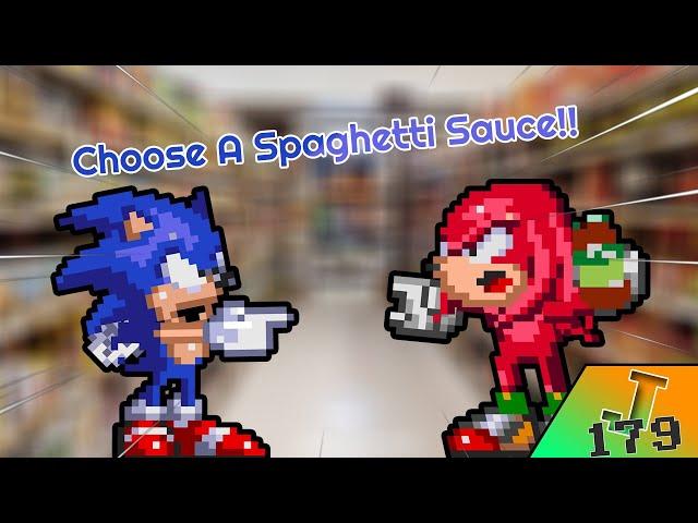 KNUCKLES, JUST CHOOSE A SPAGHETTI SAUCE (Sprite Animation) #shorts