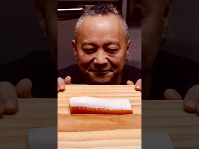 It's sushi that's made by smelling salmon belly with direct fire