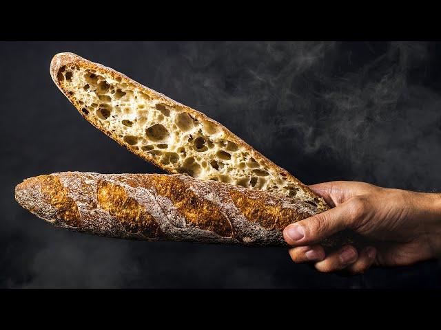 Extremely Open Crumb French Baguette | My Fav Sandwich Bread